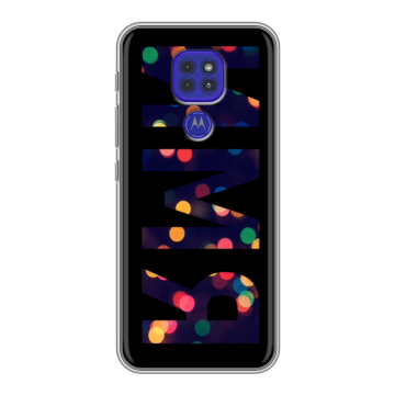 Силиконовый чехол на Motorola Moto G9 Play с принтом ИМЯ