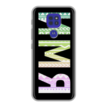 Силиконовый чехол на Motorola Moto G9 Play с принтом ИМЯ