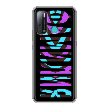 Силиконовый противоударный чехол на Tecno Pouvoir 4 с принтом ФАМИЛИЯ