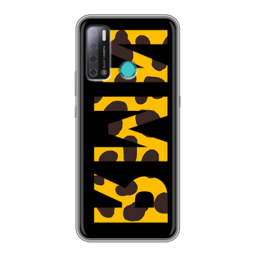 Силиконовый противоударный чехол на Tecno Pouvoir 4 с принтом ИМЯ