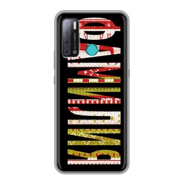 Силиконовый противоударный чехол на Tecno Pouvoir 4 с принтом ФАМИЛИЯ