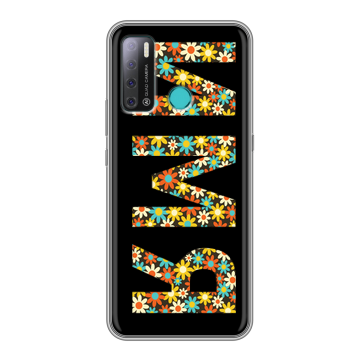Силиконовый противоударный чехол на Tecno Pouvoir 4 с принтом ИМЯ