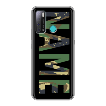Силиконовый противоударный чехол на Tecno Pouvoir 4 с принтом NAME