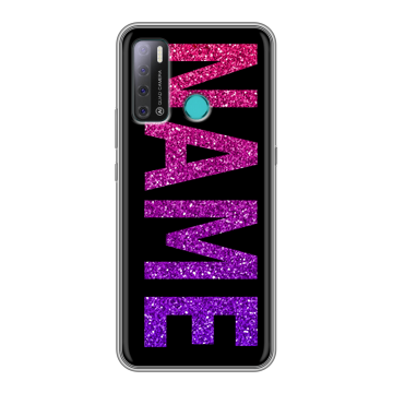 Силиконовый противоударный чехол на Tecno Pouvoir 4 с принтом NAME