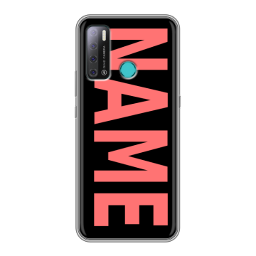 Силиконовый противоударный чехол на Tecno Pouvoir 4 с принтом NAME