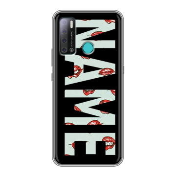 Силиконовый противоударный чехол на Tecno Pouvoir 4 с принтом NAME