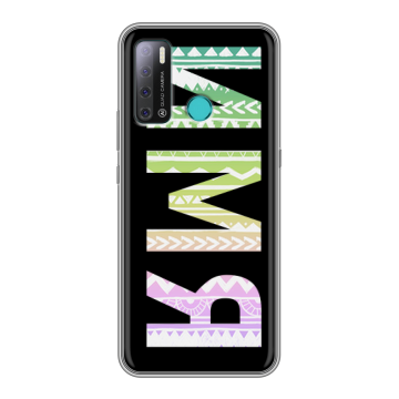 Силиконовый противоударный чехол на Tecno Pouvoir 4 с принтом ИМЯ