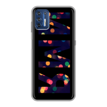 Силиконовый чехол на Motorola Moto G9 Plus с принтом ИМЯ