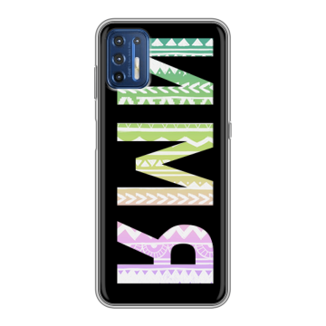 Силиконовый чехол на Motorola Moto G9 Plus с принтом ИМЯ