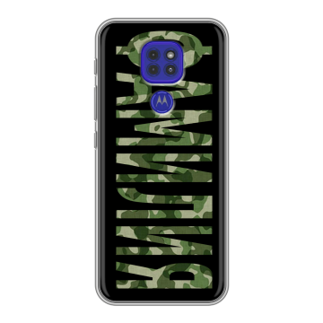 Силиконовый чехол на Motorola Moto E7 Plus с принтом ФАМИЛИЯ