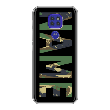 Силиконовый чехол на Motorola Moto E7 Plus с принтом NAME