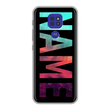 Силиконовый чехол на Motorola Moto E7 Plus с принтом NAME