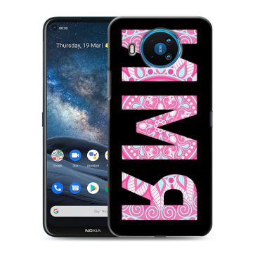 Силиконовый чехол на Nokia 8.3 с принтом ИМЯ