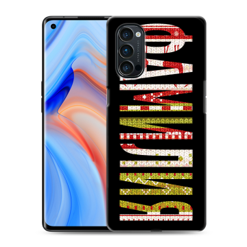 Силиконовый чехол на OPPO Reno4 Pro с принтом ФАМИЛИЯ