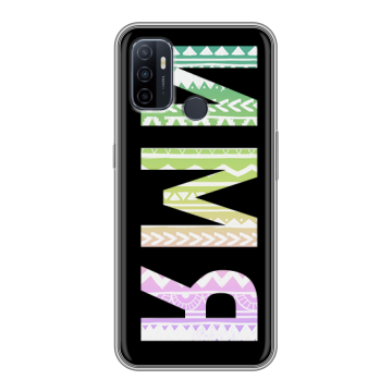 Силиконовый чехол на OPPO A53 с принтом ИМЯ