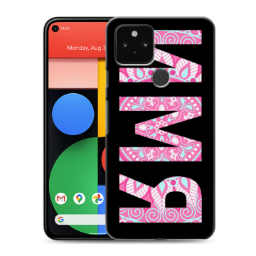 Силиконовый чехол на Google Pixel 5 с принтом ИМЯ