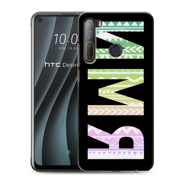 Силиконовый чехол на HTC Desire 20 Pro с принтом ИМЯ