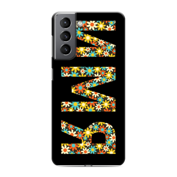 Силиконовый чехол на Samsung Galaxy S21 с принтом ИМЯ