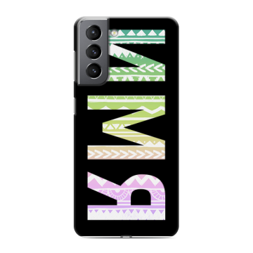 Силиконовый чехол на Samsung Galaxy S21 с принтом ИМЯ