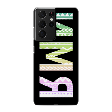 Силиконовый чехол на Samsung Galaxy S21 Ultra с принтом ИМЯ