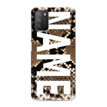 Силиконовый противоударный чехол на Xiaomi Poco M3 с принтом NAME