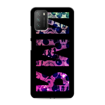 Силиконовый противоударный чехол на Xiaomi Poco M3 с принтом ИМЯ