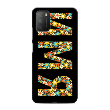 Силиконовый противоударный чехол на Xiaomi Poco M3 с принтом ИМЯ