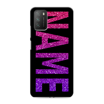 Силиконовый противоударный чехол на Xiaomi Poco M3 с принтом NAME