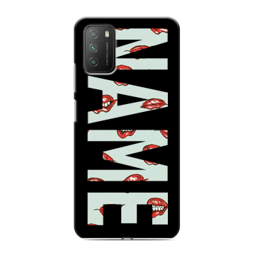 Силиконовый противоударный чехол на Xiaomi Poco M3 с принтом NAME
