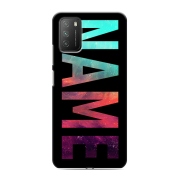 Силиконовый противоударный чехол на Xiaomi Poco M3 с принтом NAME