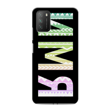 Силиконовый противоударный чехол на Xiaomi Poco M3 с принтом ИМЯ