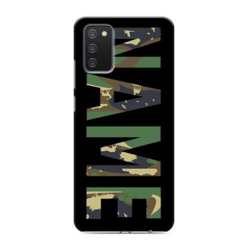 Силиконовый противоударный чехол на Samsung Galaxy A02s с принтом NAME