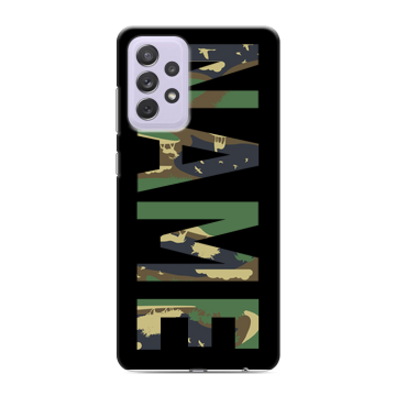 Силиконовый противоударный чехол на Samsung Galaxy A72 с принтом NAME