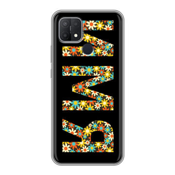 Силиконовый чехол на OPPO A15 с принтом ИМЯ