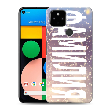 Силиконовый чехол на Google Pixel 4a 5G с принтом ФАМИЛИЯ