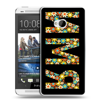Пластиковый чехол на HTC One (M7) Dual SIM с принтом ИМЯ