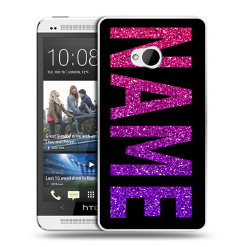 Пластиковый чехол на HTC One (M7) Dual SIM с принтом NAME
