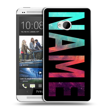 Пластиковый чехол на HTC One (M7) Dual SIM с принтом NAME