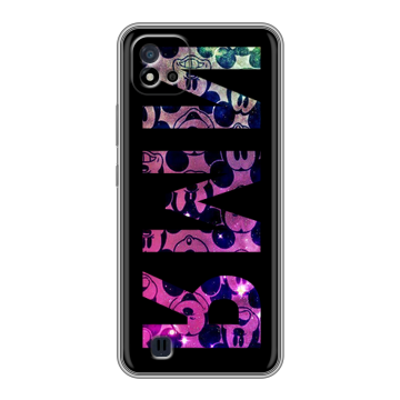 Силиконовый чехол на Realme C20 с принтом ИМЯ