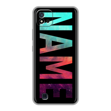 Силиконовый чехол на Realme C20 с принтом NAME