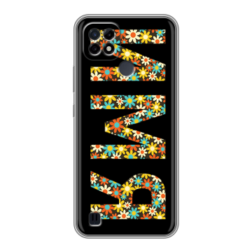 Силиконовый чехол на Realme C21 с принтом ИМЯ