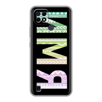Силиконовый чехол на Realme C21 с принтом ИМЯ
