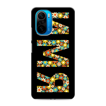 Силиконовый чехол на Xiaomi Poco F3 с принтом ИМЯ