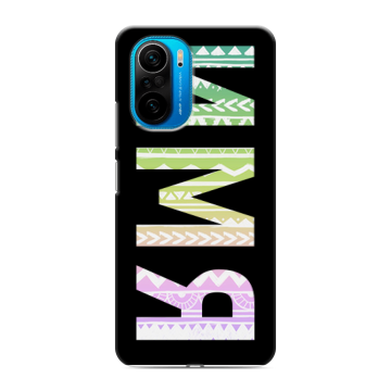 Силиконовый чехол на Xiaomi Poco F3 с принтом ИМЯ