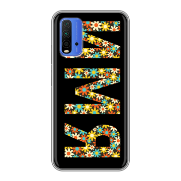 Силиконовый чехол на Xiaomi RedMi 9T с принтом ИМЯ