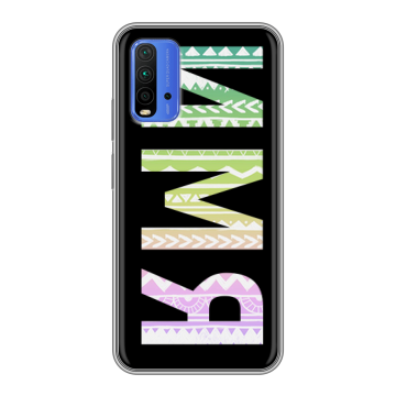 Силиконовый чехол на Xiaomi RedMi 9T с принтом ИМЯ