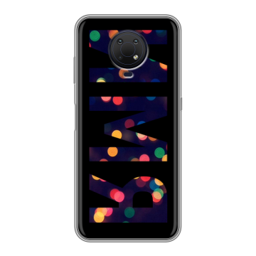 Силиконовый противоударный чехол на Nokia G10 с принтом ИМЯ