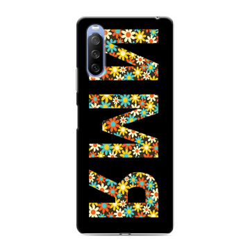 Силиконовый противоударный чехол на Sony Xperia 10 III с принтом ИМЯ