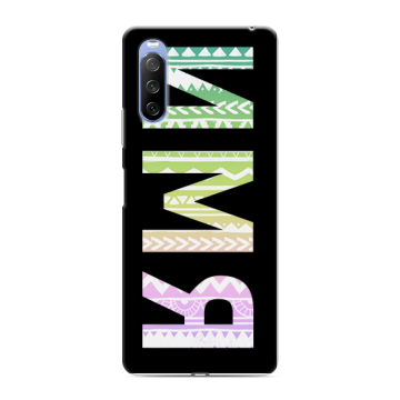 Силиконовый противоударный чехол на Sony Xperia 10 III с принтом ИМЯ