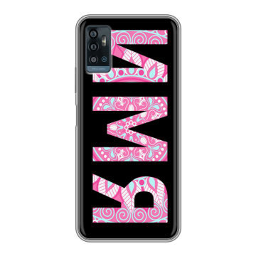 Силиконовый чехол на ZTE Blade A71 с принтом ИМЯ